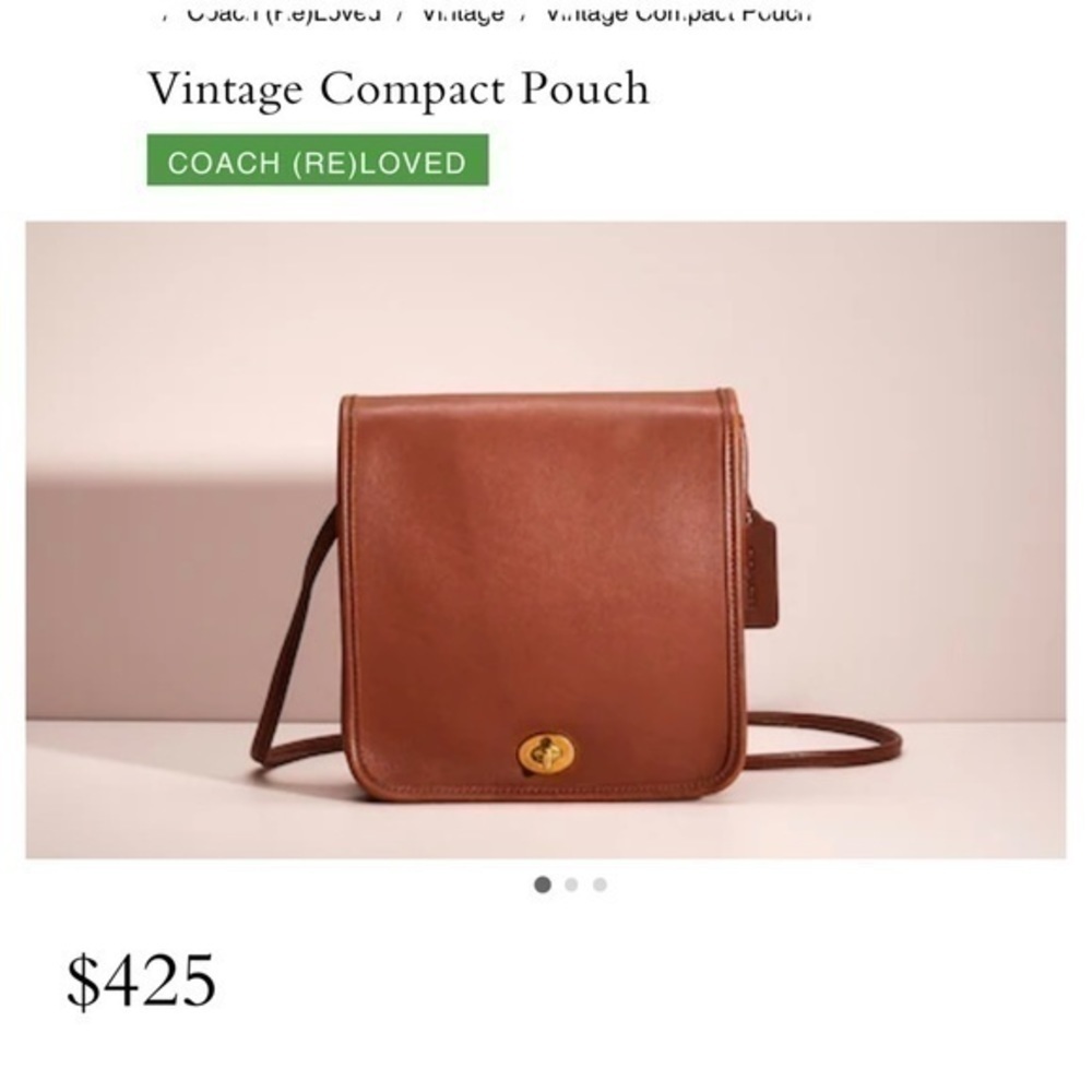 VINTAGE COACH BRITISH TAN COMPACT POUCH CROSSBODY BAG 
Style # 9620 - Picture 17 of 17